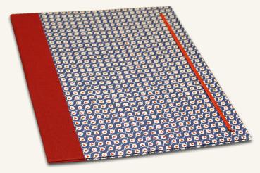 Folder A4 "Gustl", blue folder, red triangles